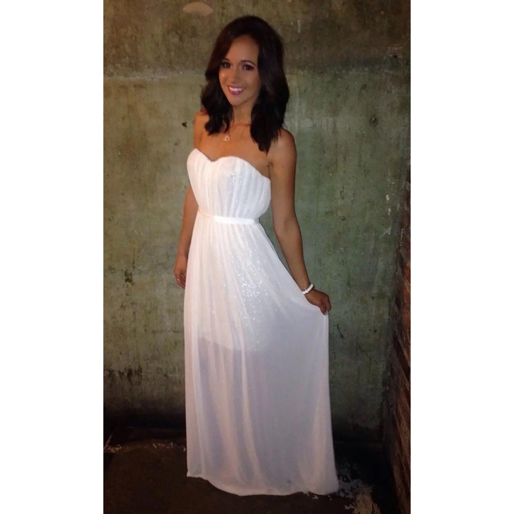 Erin Fetherston Simone Gown NWT Size 6 Retail‎ 475 White/silver
